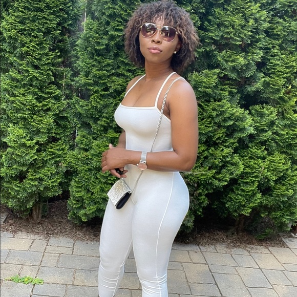 Criss-cross Open Back Bodycon Jumpsuit